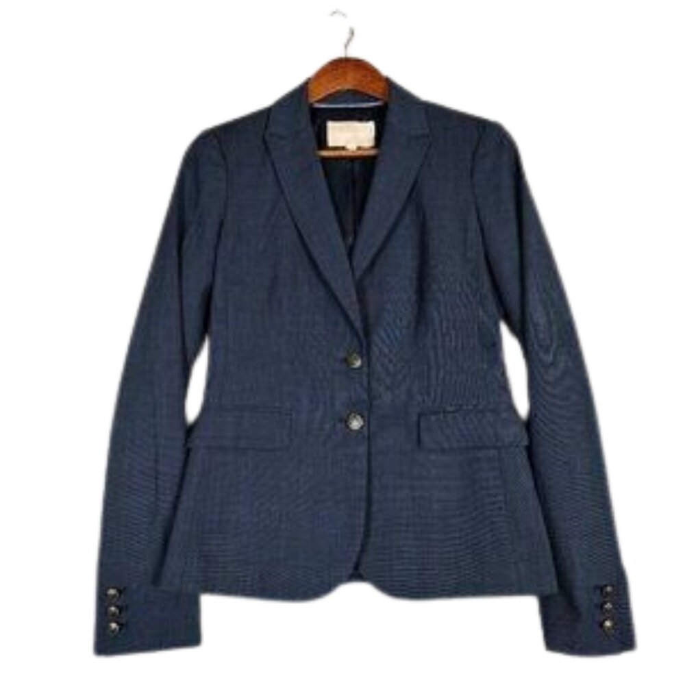 Banana Republic Blazer Women's 4 Tall Blue Wool Blend Business Casual Academia